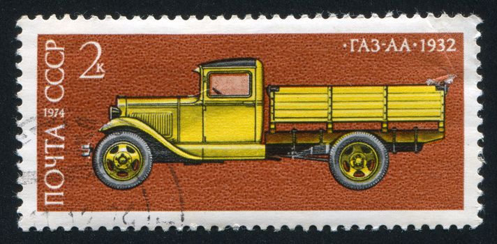 RUSSIA - CIRCA 1974: stamp printed by Russia, shows GAZ AA truck, 1932, circa 1974
