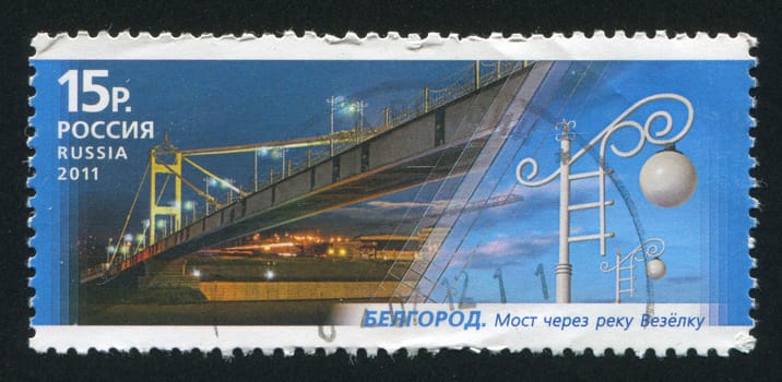 RUSSIA - CIRCA 2011: stamp printed by Russia, shows Bridge over Vezelka in Belgorod, circa 2011