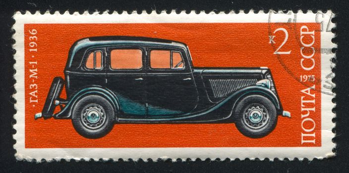 RUSSIA - CIRCA 1975: stamp printed by Russia, shows GAZ-M-I car, 1936, circa 1975