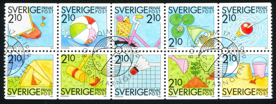 SWEDEN - CIRCA 1989: stamp printed by Sweden, shows Beach ball, circa 1989
