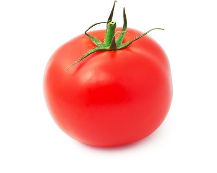 Red tasty tomato isolated on white background