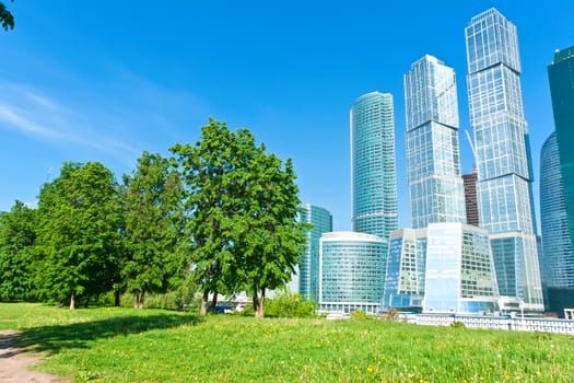 Modern scyscrapers of Moscow city business center