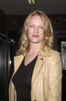 Uma Thurman at the People And Places With No Names benefit and auction, Ace Gallery Los Angeles, 03-19-02