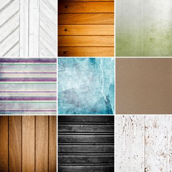 Nine pieces of grunge texture backgrounds in high resolution