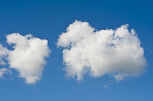 White cloudscape in the blue sky