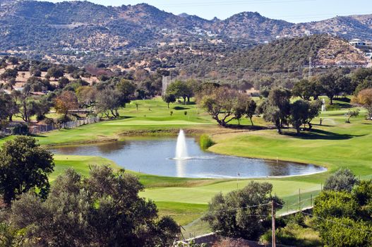 Pond in a golf pitch