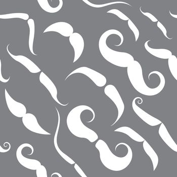 Seamless pattern with funky mustache types