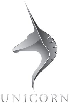 Silver Unicorn Head Vector Emblem Design