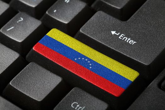 The Venezuelan flag button on the keyboard. close-up