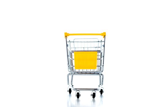 Empty shopping cart, isolated on white