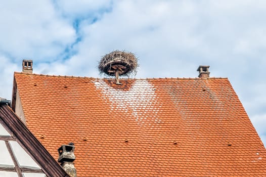 Roof with Storks Nest taken in Colmar, France