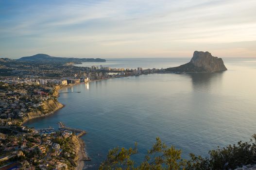 Costa Blanca resort Calpe from a high angle viewpoint
