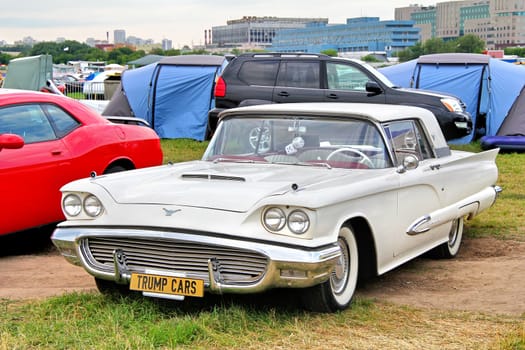 MOSCOW, RUSSIA - JULY 6: American motor car Ford Thunderbird exhibited at the annual International Motor show Autoexotica on July 6, 2012 in Moscow, Russia.
