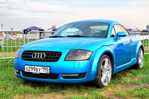 MOSCOW, RUSSIA - JULY 6: German sports car Audi TT exhibited at the annual International Motor show Autoexotica on July 6, 2012 in Moscow, Russia.