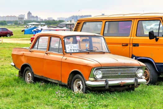 MOSCOW, RUSSIA - JULY 6: Soviet motor car Moskvitch 412 exhibited at the annual International Motor show Autoexotica on July 6, 2012 in Moscow, Russia.