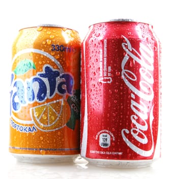 AYTOS, BULGARIA - JANUARY 25, 2014: Global brand of fruit-flavored carbonated soft drinks created by The Coca-Cola Company.