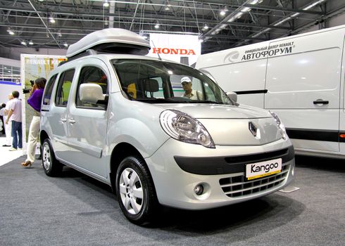 UFA, RUSSIA - MAY 14: French motor car Renault Kangoo on display at the annual Motor show "Autosalon" on May 14, 2012 in Ufa, Bashkortostan, Russia.