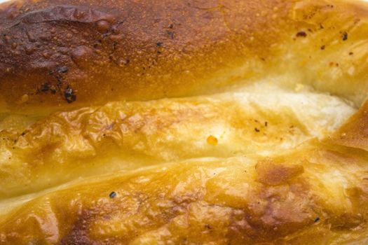 Delicious looking breakfast. Baked pastry with cheese.