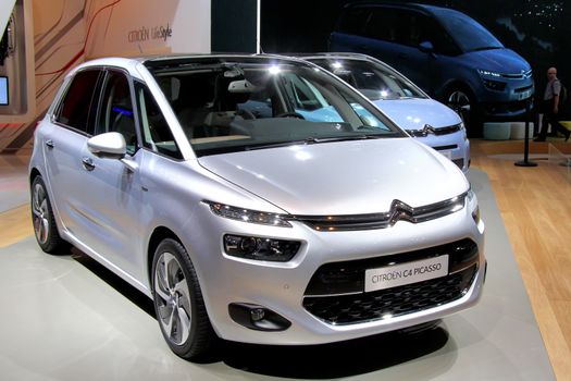 FRANKFURT AM MAIN, GERMANY - SEPTEMBER 14: French motor car Citroen C4 Picasso exhibited at the annual IAA (Internationale Automobil Ausstellung) on September 14, 2013 in Frankfurt am Main, Germany.