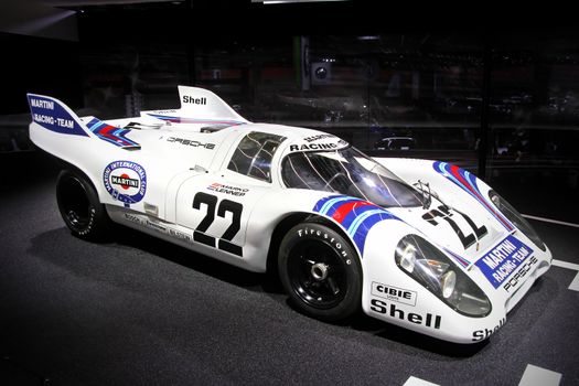 FRANKFURT AM MAIN, GERMANY - SEPTEMBER 15: German sportcar Porsche 917 exhibited at the annual IAA (Internationale Automobil Ausstellung) on September 15, 2013 in Frankfurt am Main, Germany.