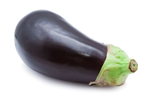 Ripe fresh aubergine or eggplant  isolated on white background