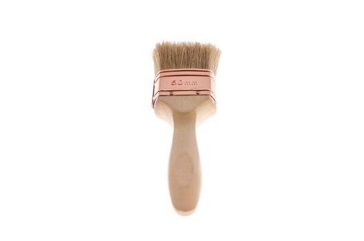 A brand new paintbrush, isolated on pure white.