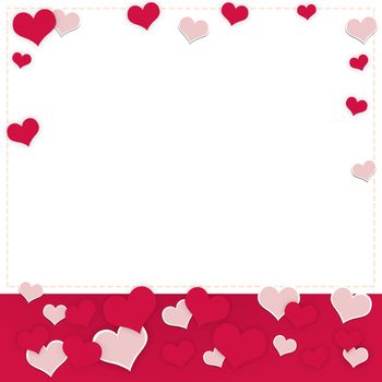 Abstract frame of hearts. The concept of Valentine's Day