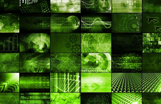 Computer Technology Concept with Global Reach art
