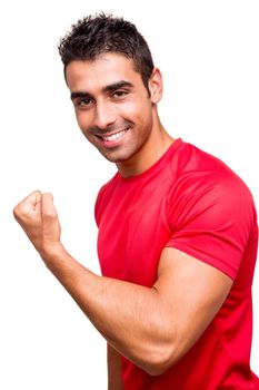 Man showing his great shape during exercise