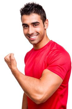 Man showing his great shape during exercise