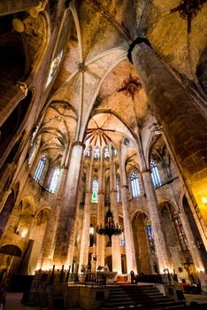 BARCELONA - JUNE 04: Cathedral of the Holy Cross and Saint Eulalia. It is the seat of the Archbishop of Barcelona and the main cathedral of Barcelona. June 04, 2013, Barcelona, Spain