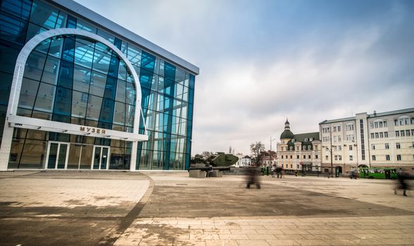 KHARKIV, UKRAINE - DECEMBER 01: Constitution Square in the city center after a recent overhaul on December 01, 2013 in Kharkiv, Ukraine.