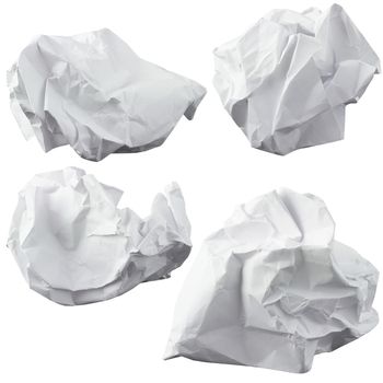 Crumpled paper. Four lump. The design elements