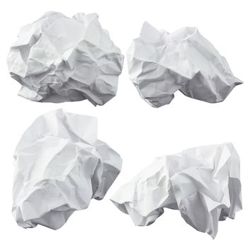 Crumpled paper. Four lump. The design elements