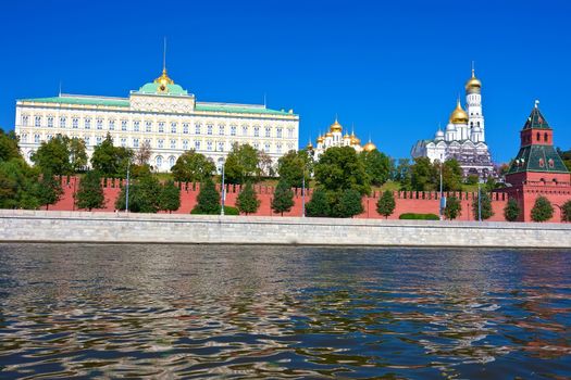 Beautiful view of  Moscow Kremlin and Moskva river, Russia