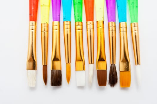 Set of artistic brushes on white background