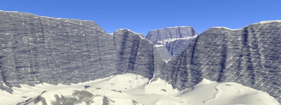 Panorama of mountains and hills