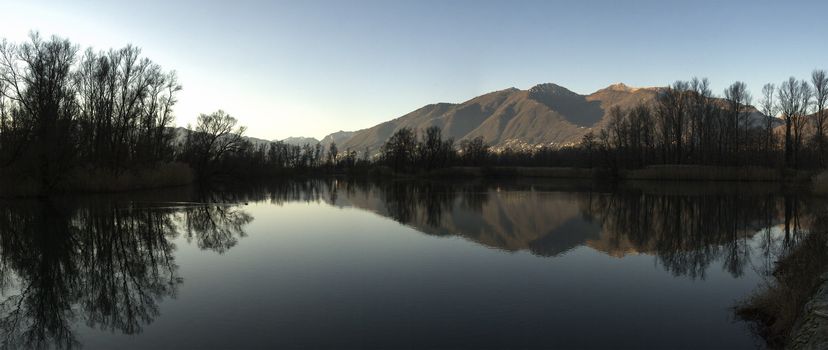 Sunset at the Bolle di Magadino, Maggiore Lake - Switzerland