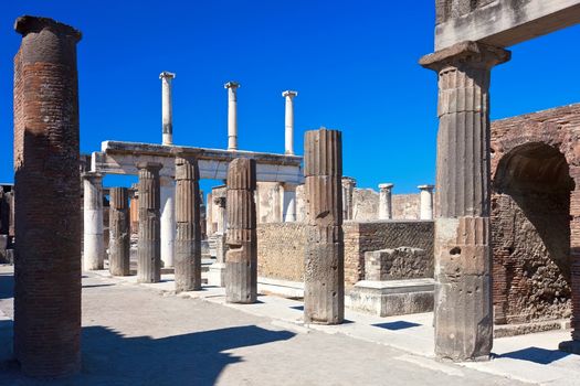 Famous ruins of ancient town Pompeii in Italy