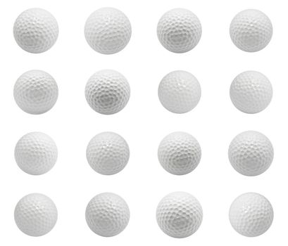 Collection of Golf balls isolated on white background