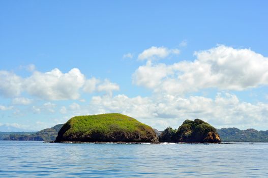 Small tropical islands in the Pacific ocean off the coast of Costa Rica