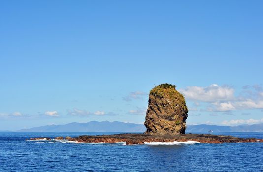 Small tropical island in the Pacific ocean off the coast of Costa Rica