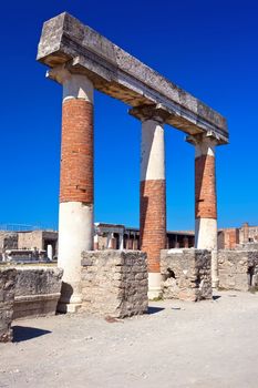 Famous ruins of ancient town Pompeii in Italy