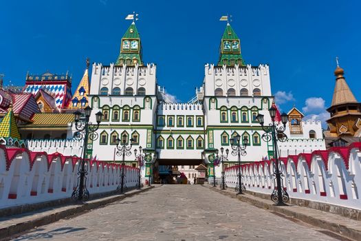 Beautiful view of kremlin in Izmailovo, Moscow, Russia