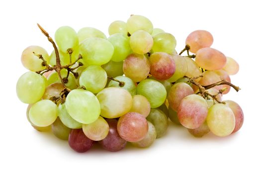 Branch of grapes isolated on white background