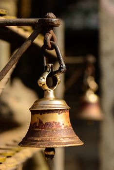 Bell in a buddhist temple in Kathmandu, Nepal