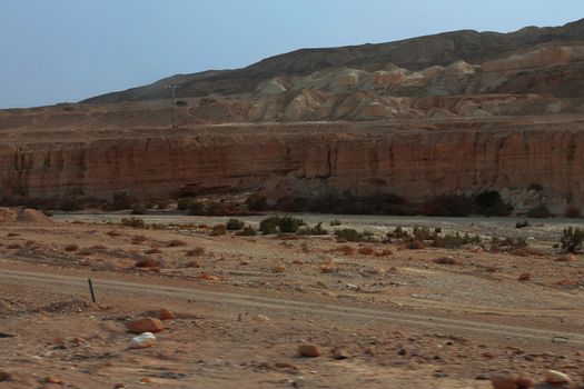 An Israel desert and cloudy stormy sky