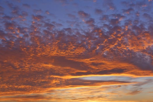 The majestic and almost unreal cloudy sunrise