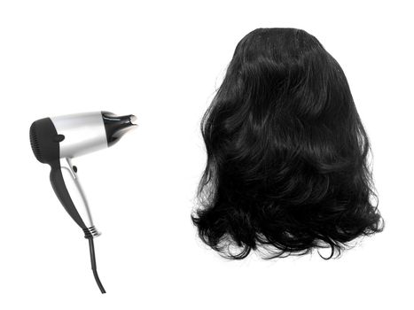 A hair dryer isolated against a plain background
