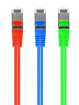 Ethernet cables isolated against a plain background